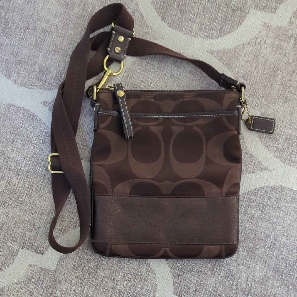 Brown Canvas Crossbody Bag Coach
